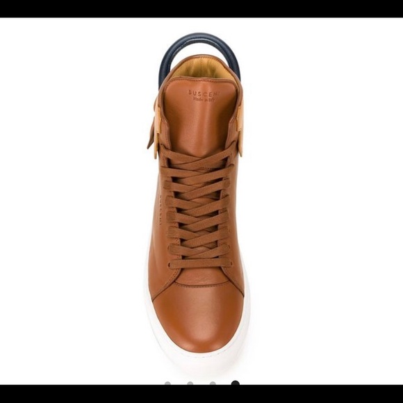 SOLD !! Bourbon brown and white leather sneakers - Picture 5 of 10